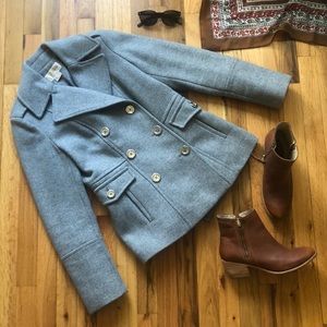 Michael Kors Peacoat gray wool classic chic jacket